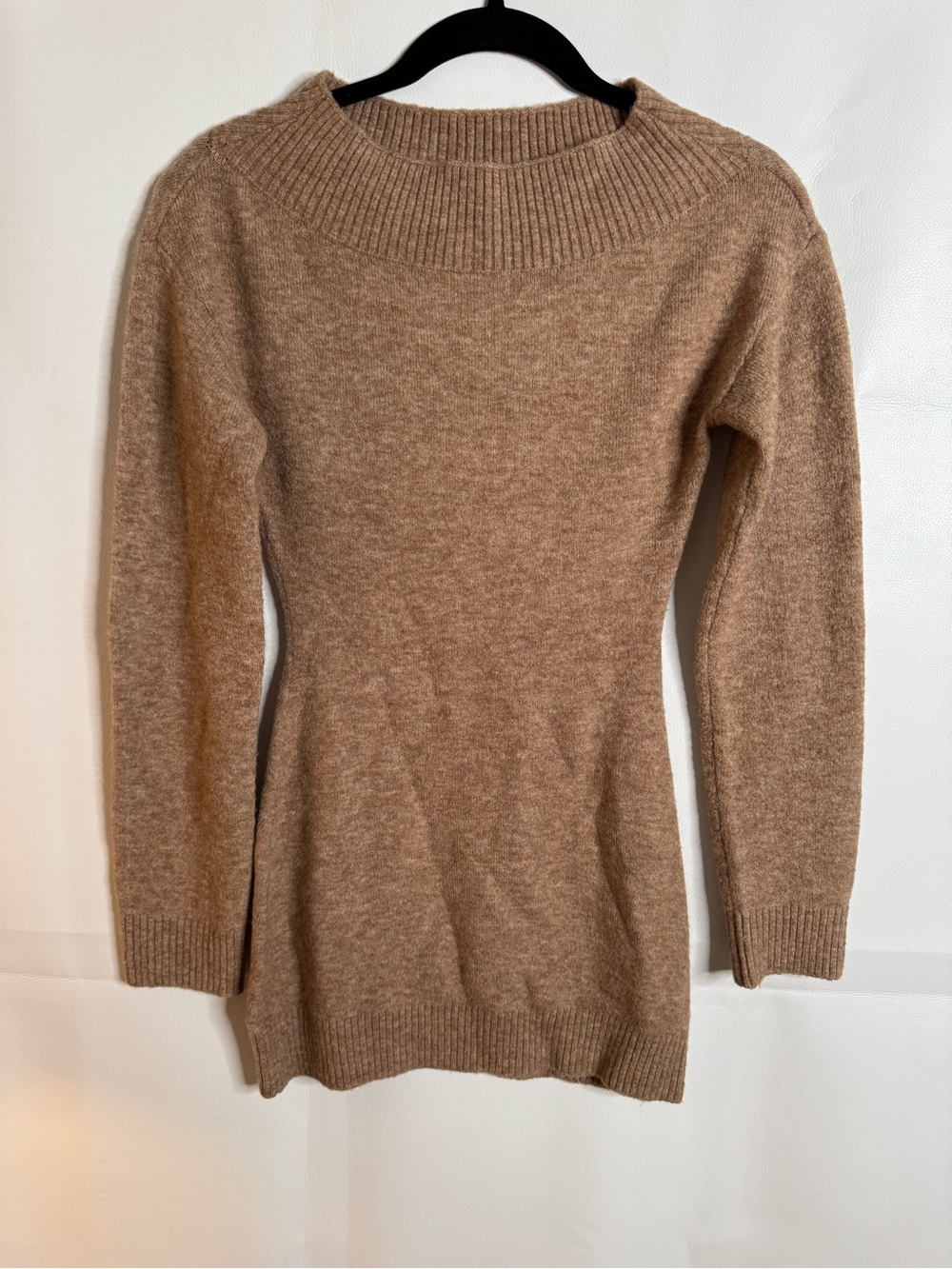 Lovers + Friends Taupe Off-Shoulder Knit Sweater